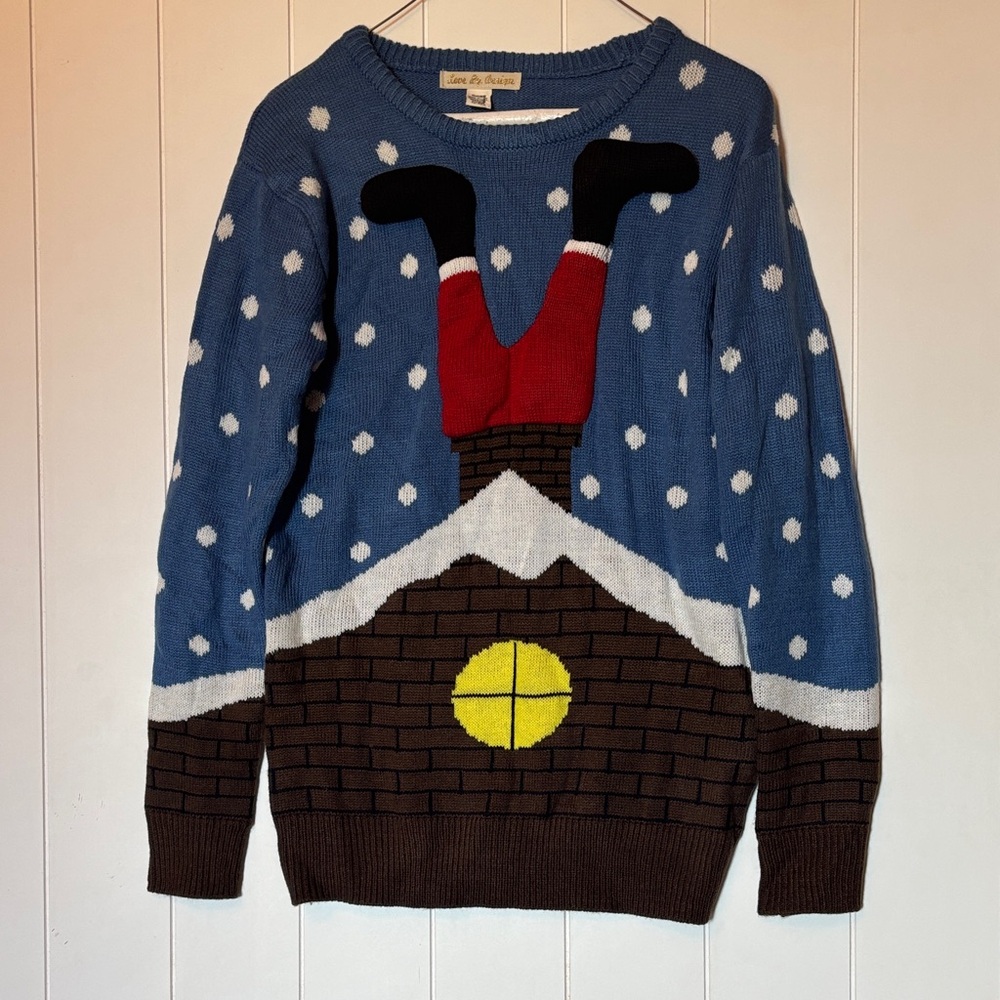 Love By Design Santa down the chimney sweater! small